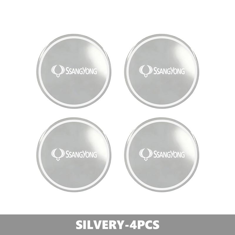 4pcs 56mm Car Aluminum Logo Wheel Center Hub Cap Badge Sticker For SsangYong Musso Rexton Torres Kyron Actyon Tivoli Rodius