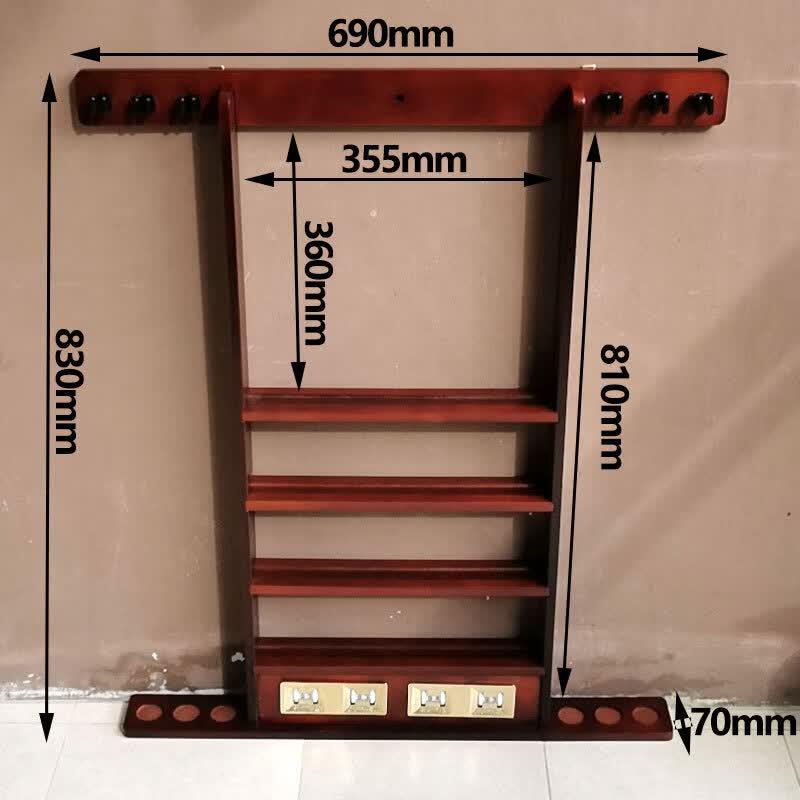 Solid Wood Wall-Mounted Billiard Cue Rack