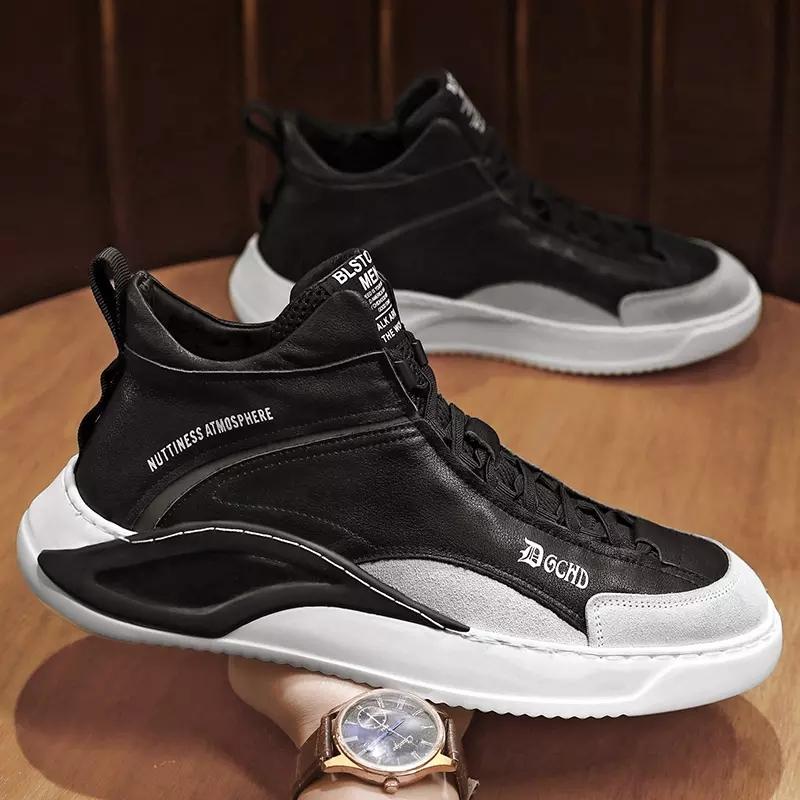 New High Top Shoes Men's Shoes Sports and Leisure Shoes Men's Plush Warm Cotton Shoes Winter Thick Bottom Anti-skid Sports Shoes