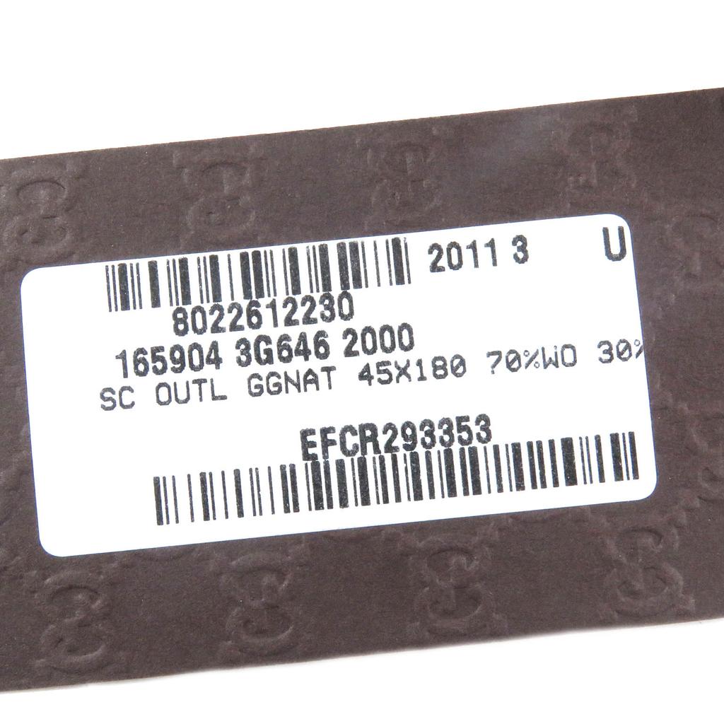 Pristine GUCCI Scarf GG logo jacquard all-over fringe scarf Brown wool mens 165904 Used