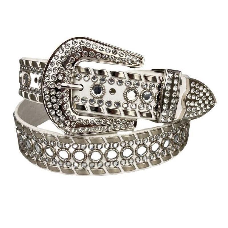 Diamond Belt Punk Style Rhinestone Belt Performance Pin Buckle Set Matching