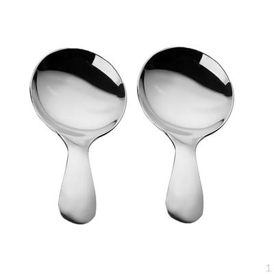 2x Cuillère à Dîner en Acier Inoxydable Courte Usage Maison Cuisine Restaurant