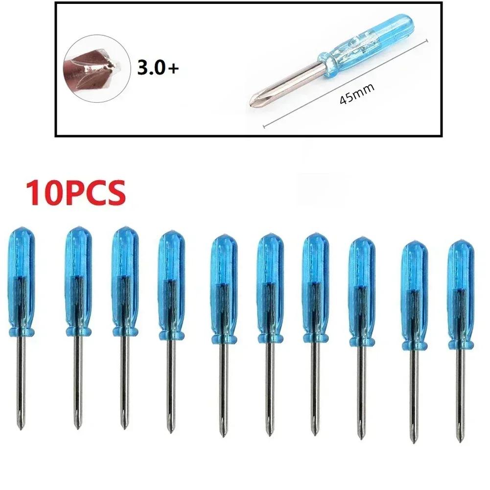 10pcs Mini Slotted Cross Screwdrivers 1.5/2.0/3.0mm Batch Head For Laptop Mobile Phone Wireless Controller Repair Open Tool