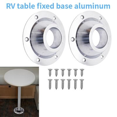 2 Stück Wohnmobil Tischbein Basis Aluminiumlegierung Wohnmobil Sockeltisch Rostfrei Wohnmobil Tisch Bodenmontagebasis für Wohnmobil Dinette Tisch