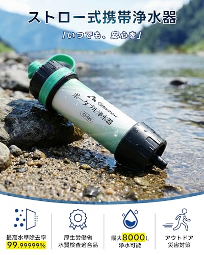 Greeshow Portable Water Purifier (GS-289) - 2026 New Model - Ideal for Outdoor Activities, Disaster Preparedness, and Emergency Preparedness - No Filt
