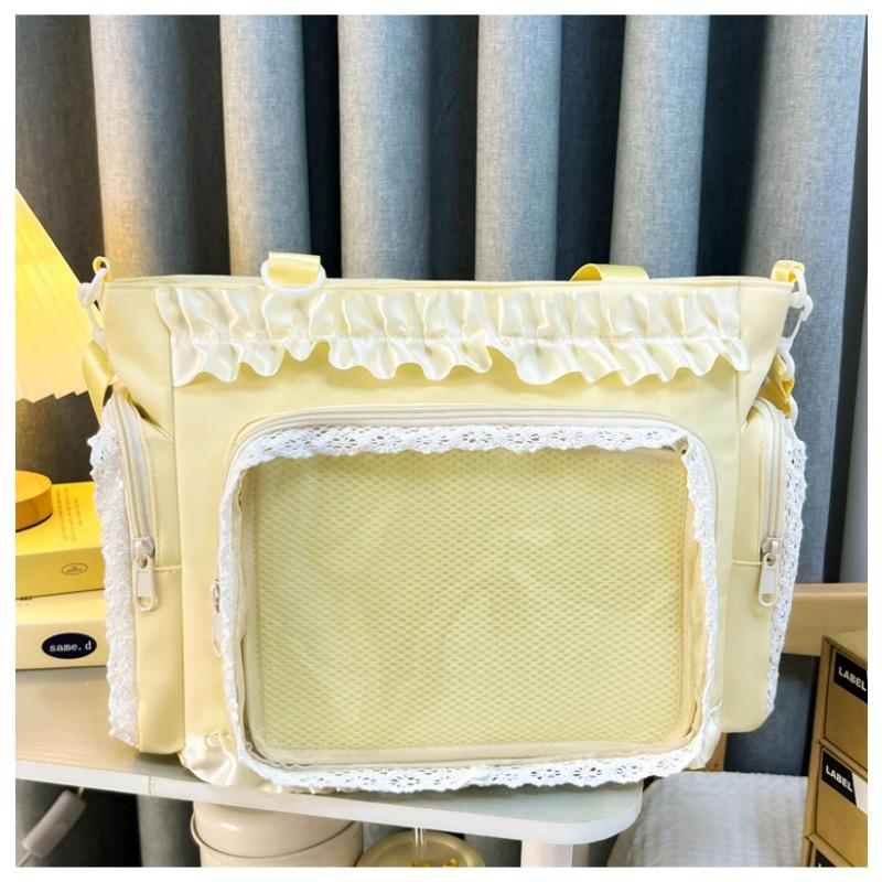 New Japanese high-value, fresh and sweet candy-colored transparent pain bag, girl light and large-capacity messenger bag