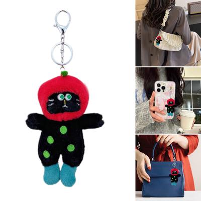 Fashion Plush Boots Cat Charm Keychain Haning Ornament Keyring Sweet Cool Pendant Decoration for Purse Bag Backpack