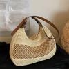 Holiday Wind Beach Straw Bag Women's New Fashion Hollow Woven Bag Casual Versatile Shoulder Messenger Bag Woven Straw Tote Bag for Women