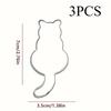 3pcs Stainless Steel Cookie Cutters In The Shape of Cats, Pastry Cutting Molds, Creative Baking Tools for The Kitchen