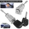 Car Front Door Lock Cylinder with 2 Keys Compatible with Golf 4 Mk4 1997-2006 Stainless Steel Door Lock Barrel Cylinder Premium