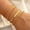Fashionable 2025 Women's Jewelry Gift Set - 4 Pcs New Trendy Classic Golden Twist Cuban Snake Chain Bracelets