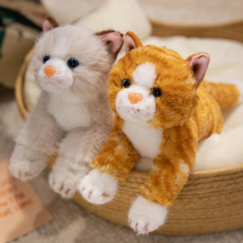 Cartoon Striped Kitten Doll Plush Toy Cat Doll Girl Soothing Rag Doll Birthday Gift