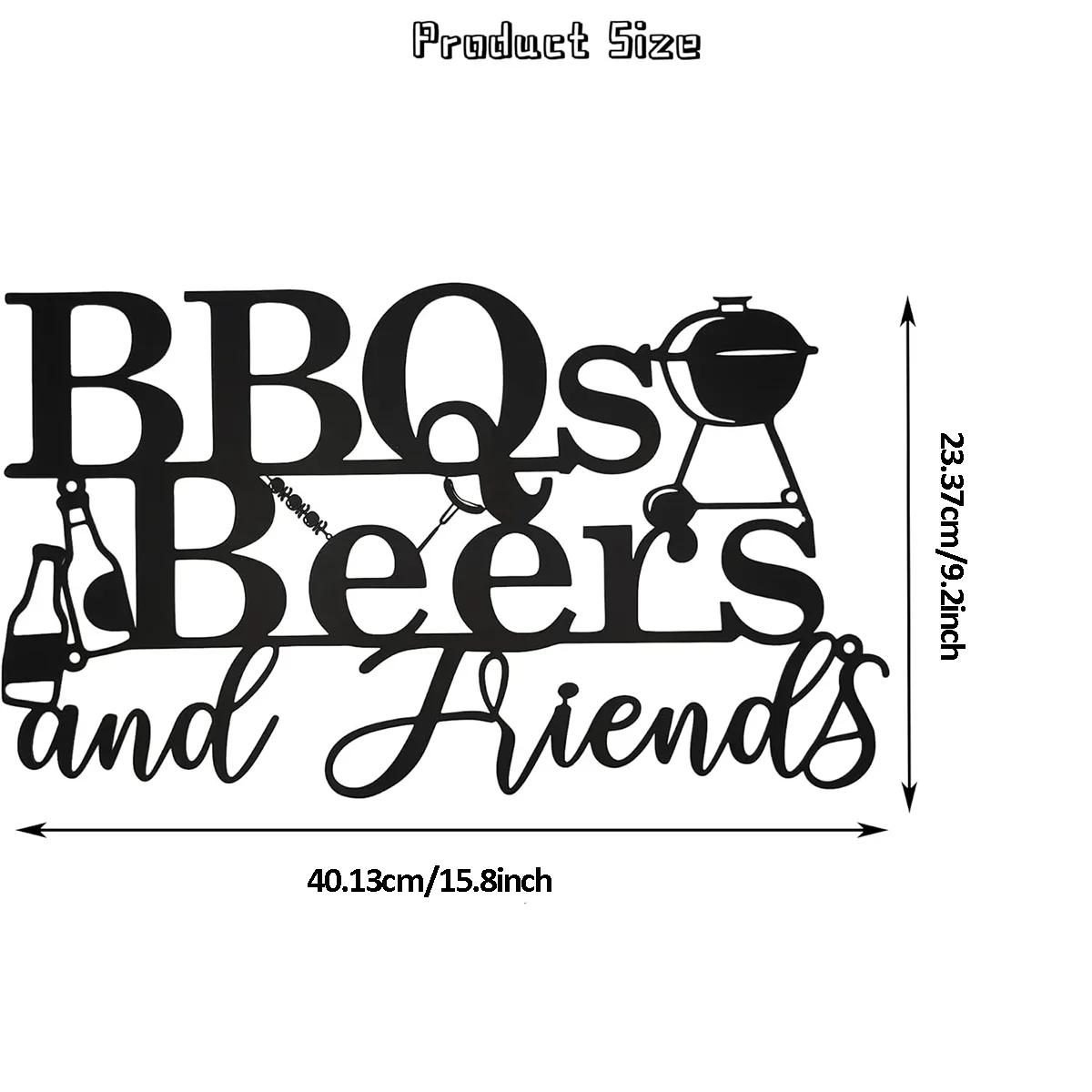 

Металлический декор для барбекю, деревенский знак для патио на открытом воздухе и заднем дворе. Домашний бар Металлическое настенное искусство. Украшение загородного фермерского дома. чёрный