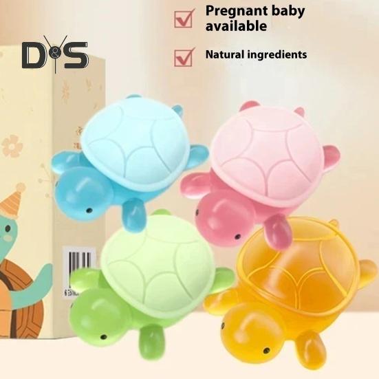 4Pcs Handmade Essential Oil Soap for Kids Natural Ingredients Moisturizing Soap Cute Mini Turtle Shape Handcrafted Fragrance Soap Home Hygiene Gift