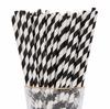 25-Pack Striped Biodegradable Paper Straws for Milk Tea and Beverages