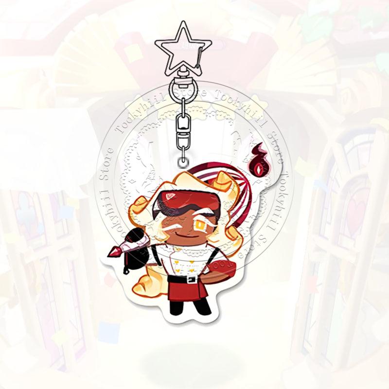 Cookie Run Kingdom Keychain Game Cartoon Coffee Kawaii Student Milk Chocolate Figure Bag Decorate Forester Pendant Birthday Gift