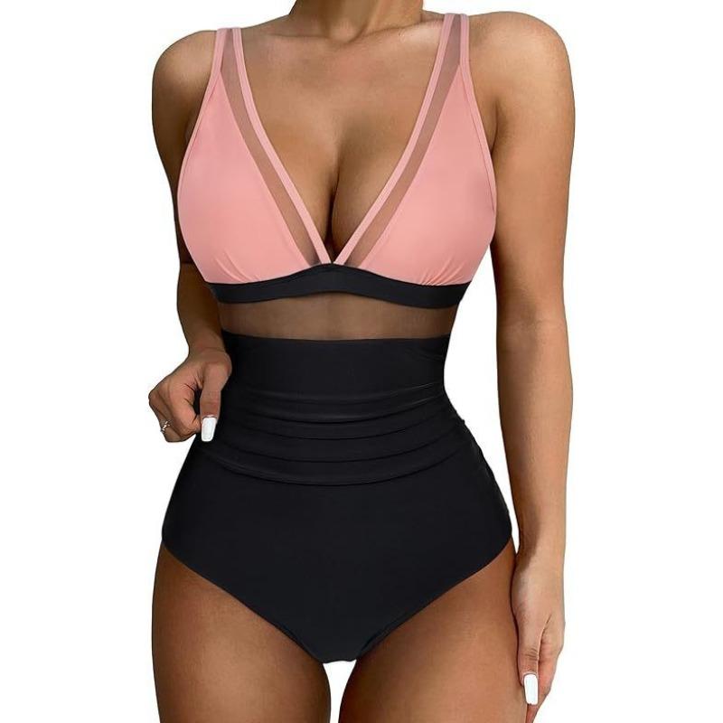 One-piece swimsuit Sexy tight clear bikini swimsuit, backless perspective