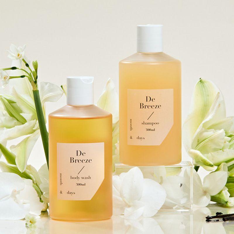 

month&days [Cleansing SET] Month & Days Hair & Body Set The Breeze Clean Soap Scent (Body Wash 300ml + Shampoo 300ml) single type