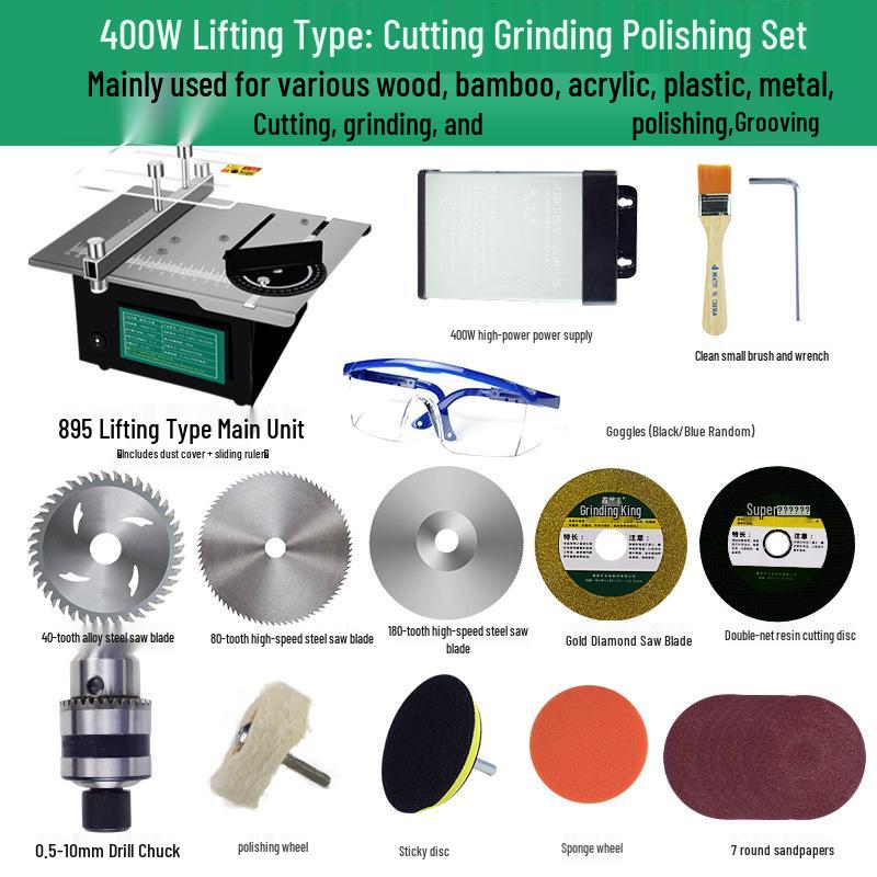 400W Compact Mini Table Saw: Multifunctional Electric Cutting Tool for Woodworking