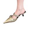 Fashion Pointed Toe High Heels Slippers Women Mules Shoes Summer Sandals Woman Flip Flops 2025 Elegant Dress Slides Party Pumps Mujer