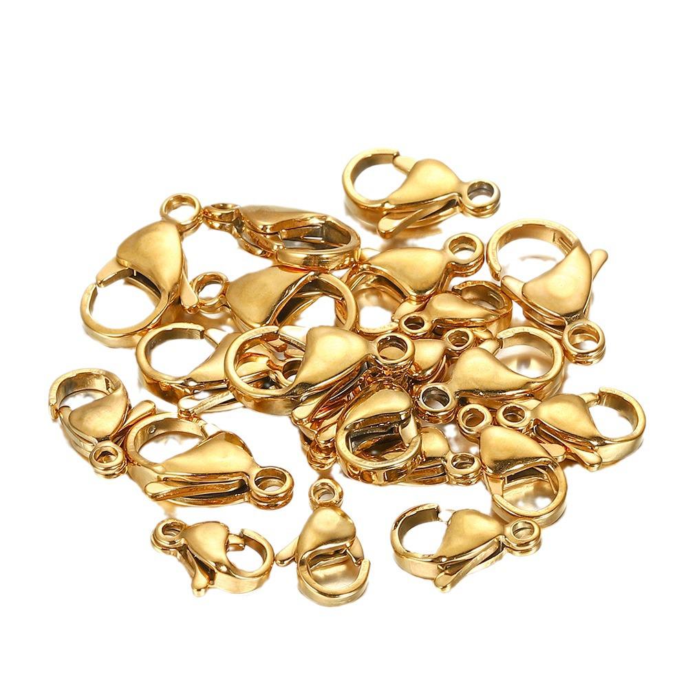 304 Edelstahl Karabinerverschluss Mehrgrößen Polierter Verbinder für DIY Schmuck und Armbandzubehör