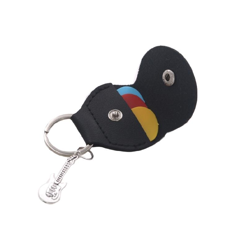PU Leather Guitar Pick Holder Keychain Pick Cover Pouches Portable Plectrums Bag