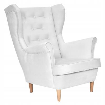 Diana Scandinavian Silver Wing Chair, Dirty White, Cream