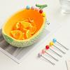 Large Capacity Fruit Serving Plate Hami Melon Shape Snack Plate with Fork  Fruit Insert