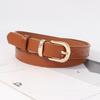 Womens Pu Leather Belt With Metal Pin Closure For Trendy And Versatile Looks