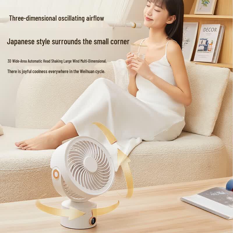 Ventilador de circulación de escritorio portátil recargable por USB