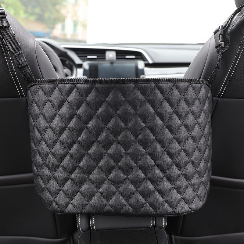 SEAMETAL Car Handbag Holder Pu Leather Car Storage Bag Interior Auto Seat Middle Box Seat Back Hanger Hanging Pocket Organizers