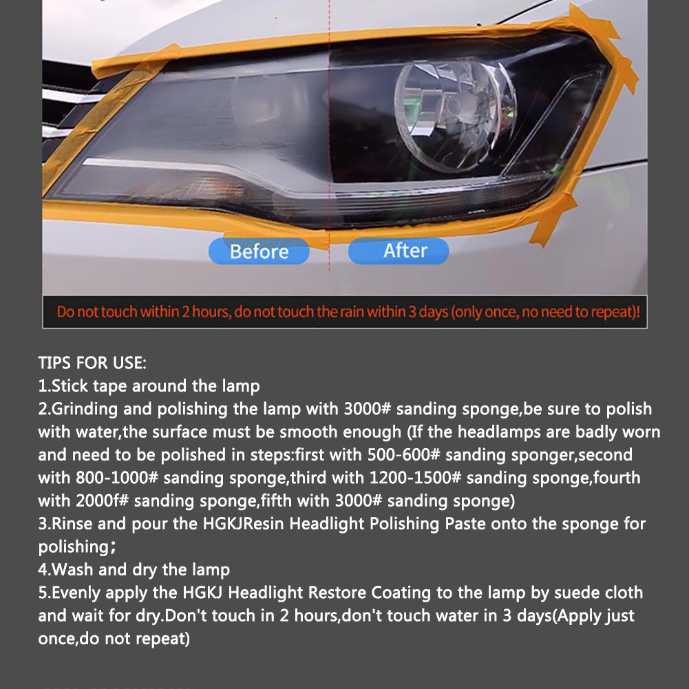 20Ml Car Headlight Repair Polishing Scratch Remover Tool Oxidation Refurbishment Lamp Cleaning Window Glass Cleaner HGKJ 8