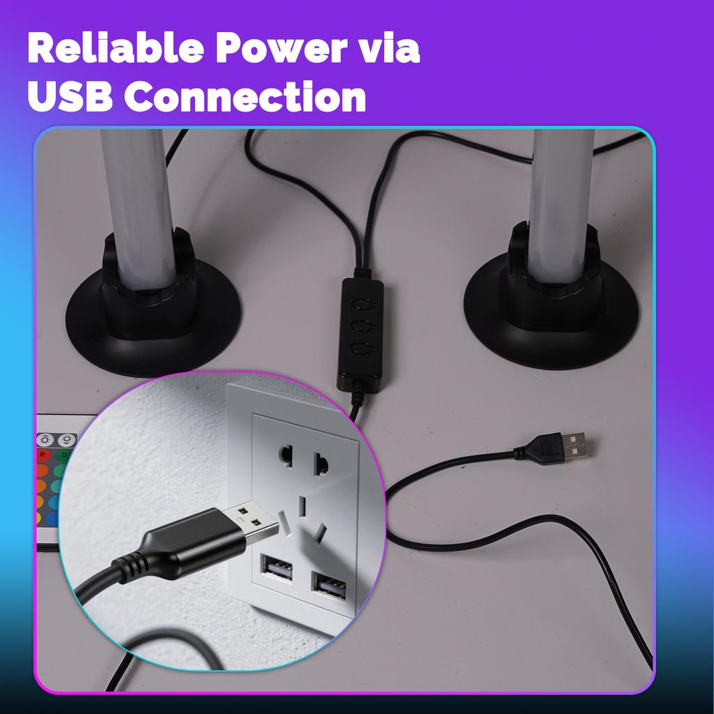 Smart RGB Music Rhythm LED Light Bar with APP Control Sound Pickup Ambient Lamp for Gaming Desk TV Backlight Home Theater Room Decoration