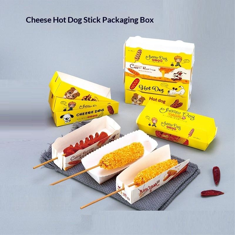 100Pcs Hot Dog Packaging Box Paper Disposable Party Tableware Food Serving Tray For Caterers Catering Boxes