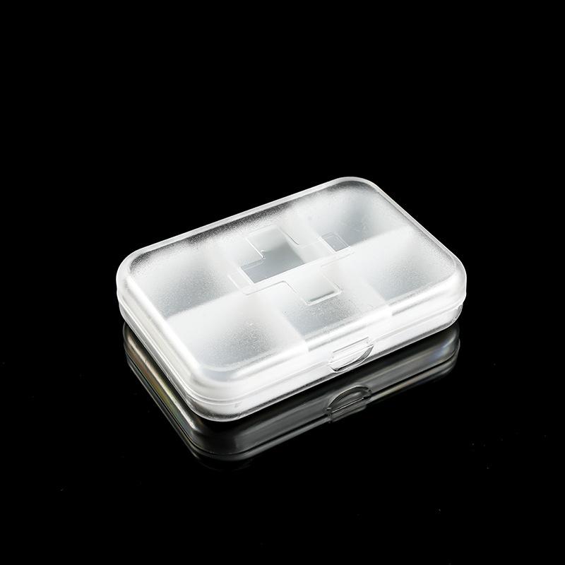 Portable Six Compartment Pill Organizer Travel Medicine Storage Box Rectangular Plastic Case for Daily Use