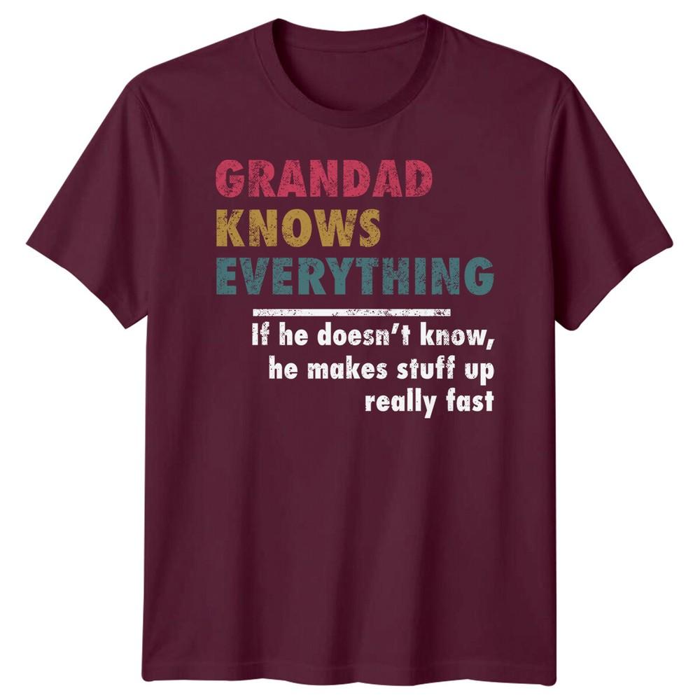 Unisex Grandad Knows Everything Funny Fathers Day Tshirt Tee Best Dad Ever Papafd