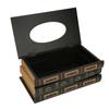 Book Shaped Wooden Tissue Box Decorative Vintage Napkin Storage Box for Massage Shop Red