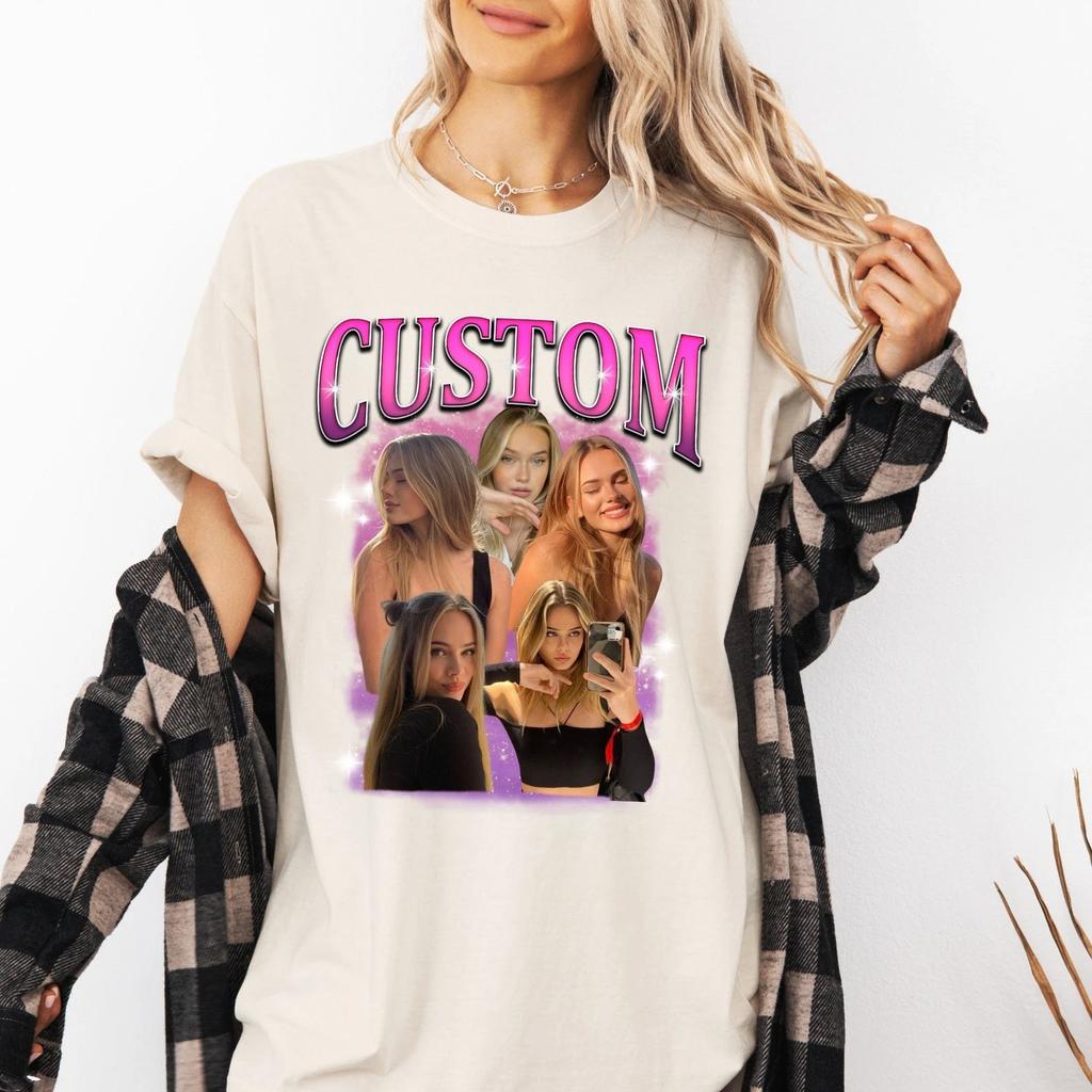 Camisetas de Rap Pirata Personalizadas Para Novia y Novio Camiseta Personalizada Foto de Cara