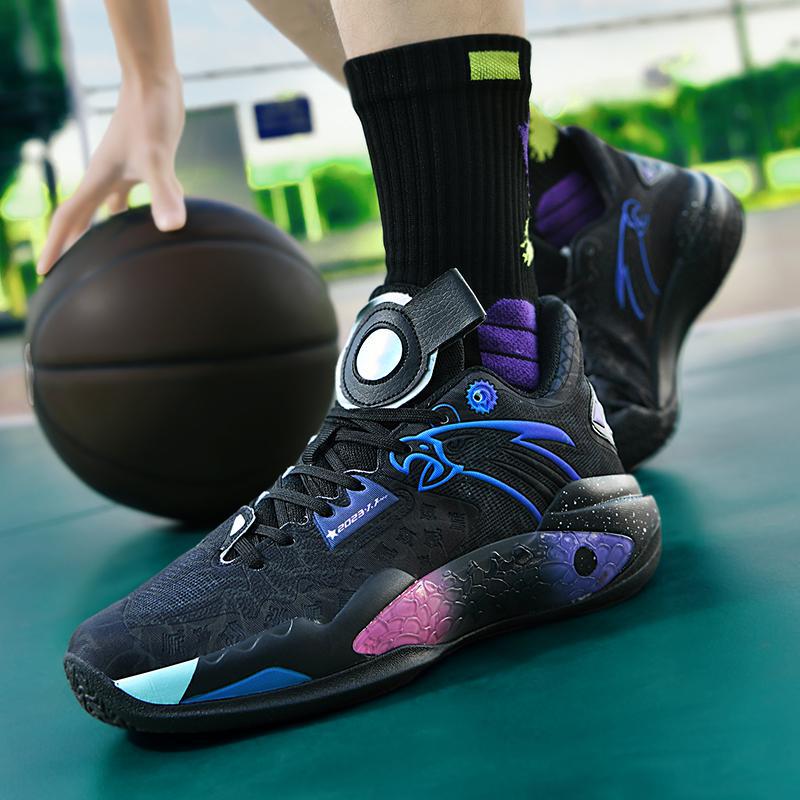 

885 high quality luminous version basketball shoes rubber outsole + EVA friction sportShoes 45 чёрный