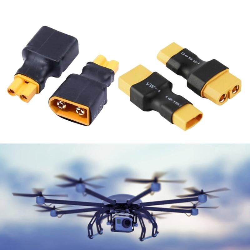 2Pairs XT30 To XT60 Adapter Wireless Connectors For FPV Drones NiMH Battery Charger 4pcs