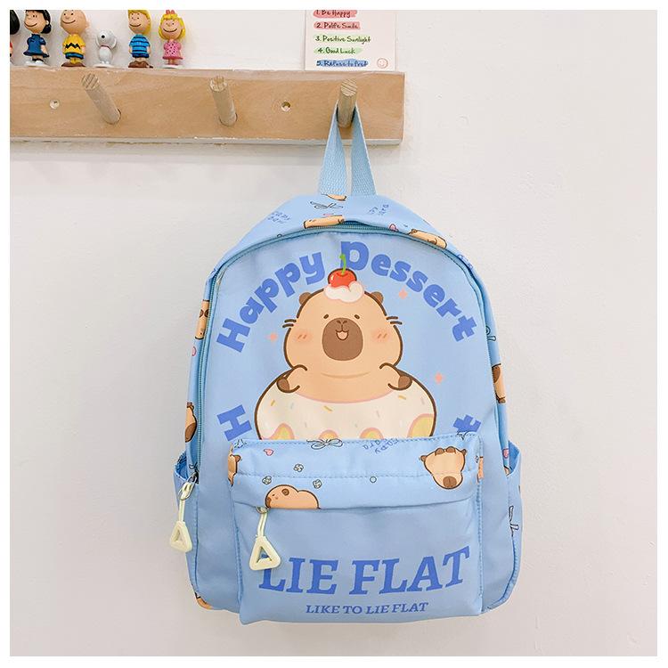 

School bag 2025 new school bag little girl backpack baby kapibara small school bag синий