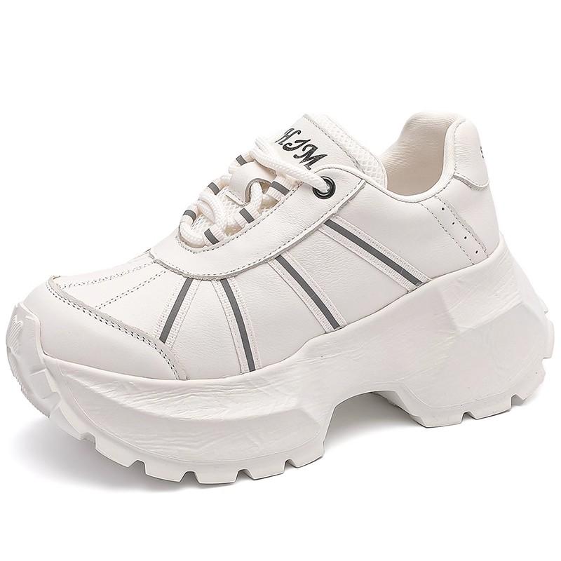 

Spring Autumn Thick soled Retro Sneakers Women s Genuine Leather Non tiring Foot Travel Shoes Sports Leisure Women s Shoes 40