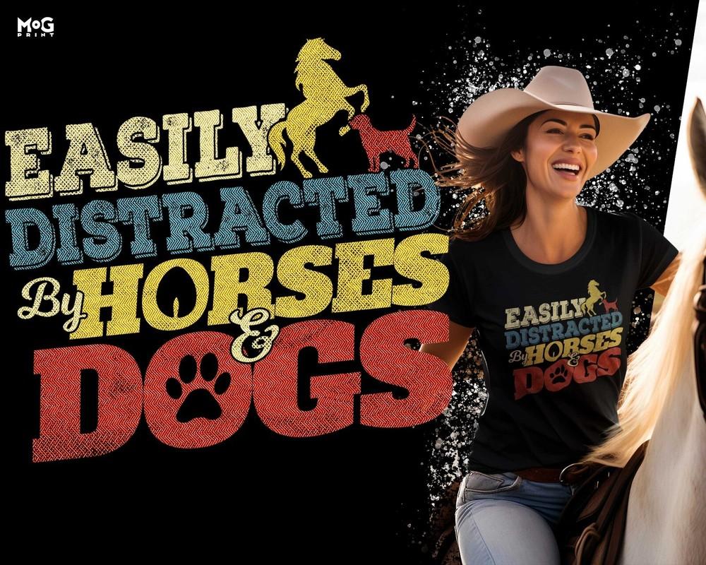 

Funny Horse T-shirt Dogs Owner Tee Cowgirl Shirt Equestrian Gifts for Him Her 2XL