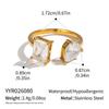 Xia Ling Cubic Zirconia Titanium Steel Ring, 18K Gold-Plated, Luxurious European & American Style.