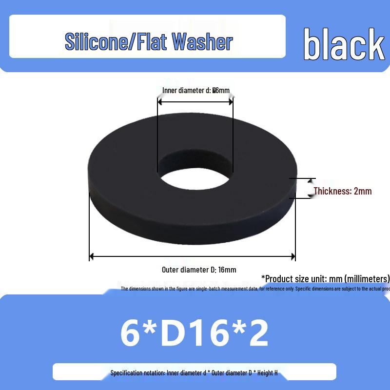 Shock-Absorbing Silicone Washer Pad Gasket – Soft Rubber Flat Sealing for M4, M5, M6, M8, M10.