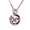 Rose Gold Plated Inlaid Zircon Smart Pendant Fashionable Light Luxury Purple Gold Color Gold Necklace