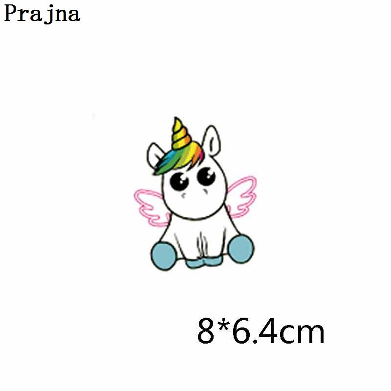 Prajna Unicorno Cartone Animato Auto Trasferimento a Caldo Gufo Farfalla Termoadesivi da Stirare Maglietta Adesivi Termici Toppa per Abbigliamento Applicazione