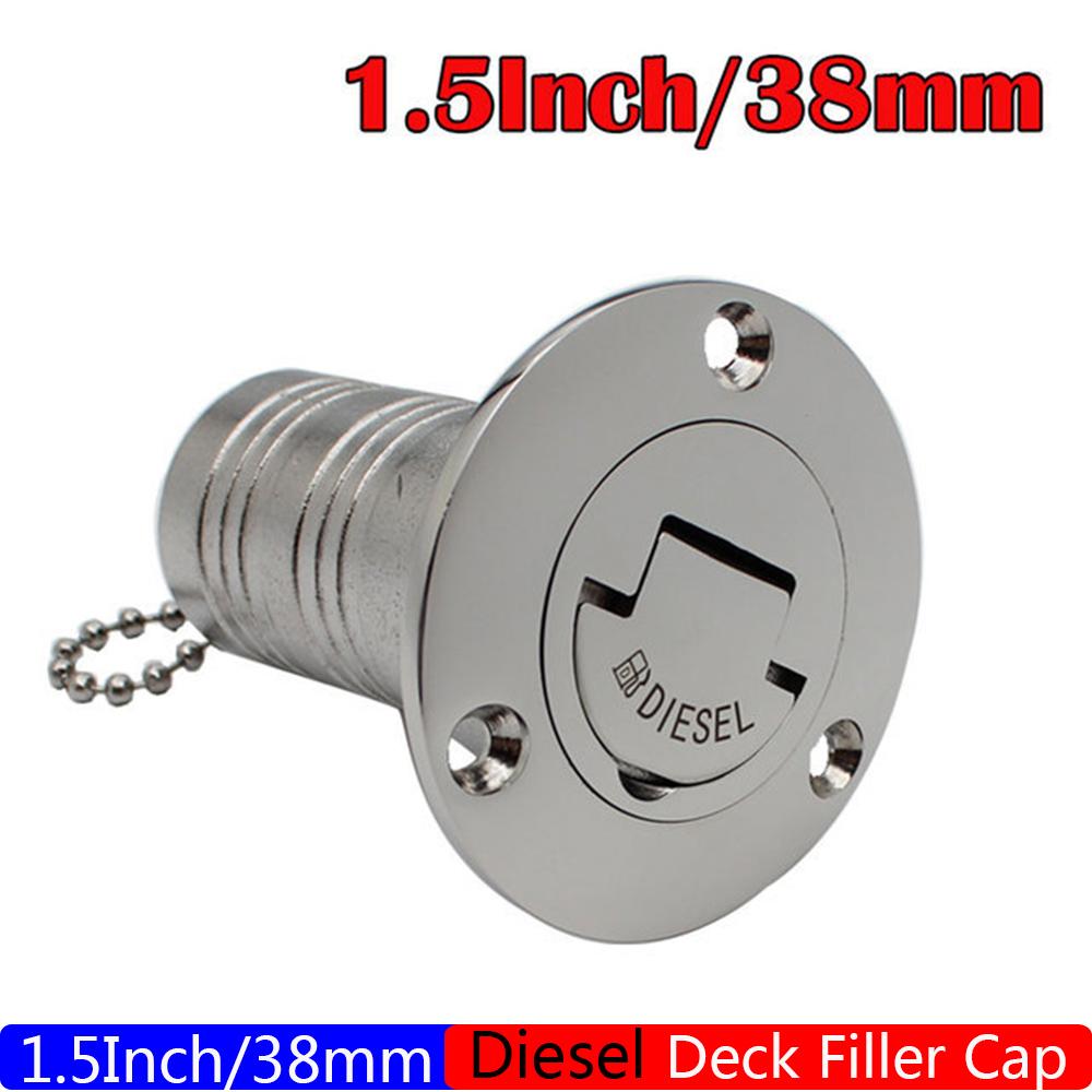 38mm 50mm Deck Filler Cap Stainless Steel 316 Deck Filler GAS DIESEL FUEL WASTE WATER Mirror Polish Marine Boat RV Hardware