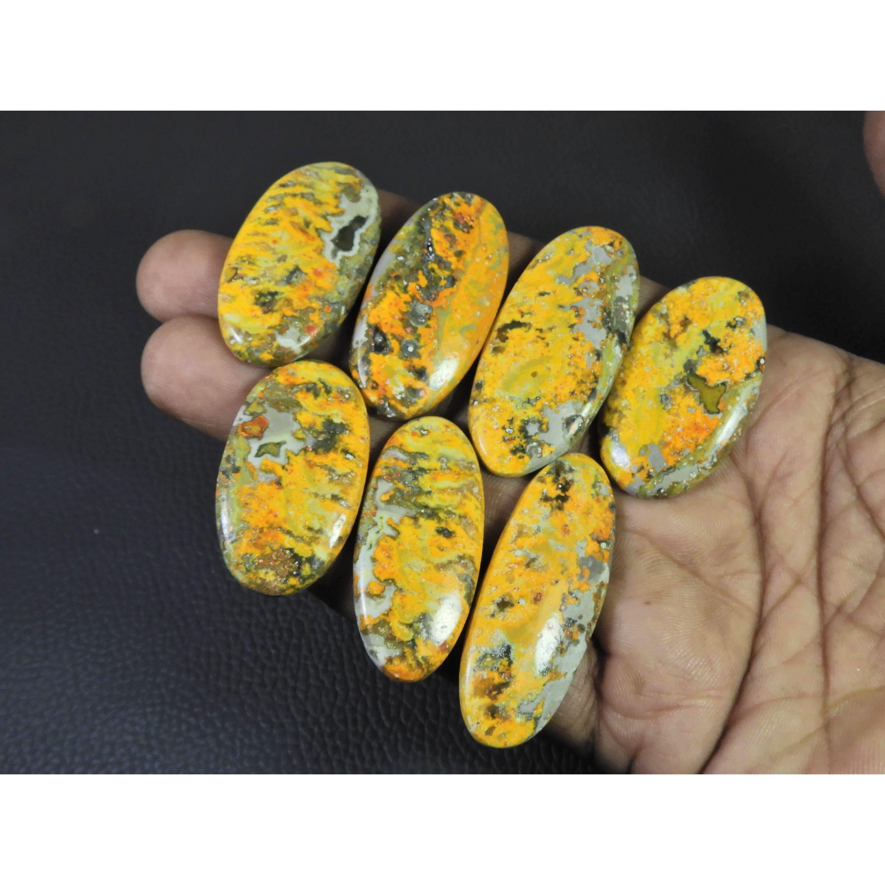 280Cts. Natural Bumble Bee Jasper Oval Cabochon Loose Gemstone 07 Pcs Lot C-2246