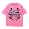 Anime Jujutsu Kaisen T-skjorter Vintage Vasket T-skjorte Harajuku Oversize Bomulls-T-skjorte Bomull Mote Streetwear Unisex Topp